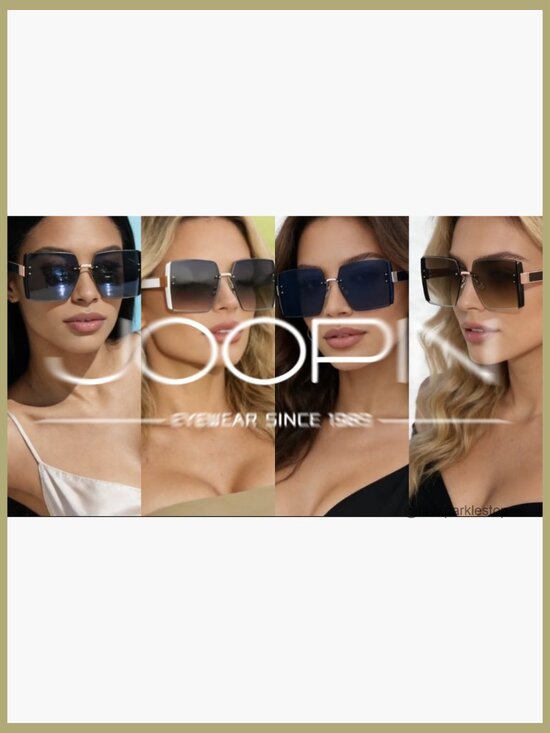 Oversized Square Rimless Sunglasses UV400 Protection Sunnies main image 4
